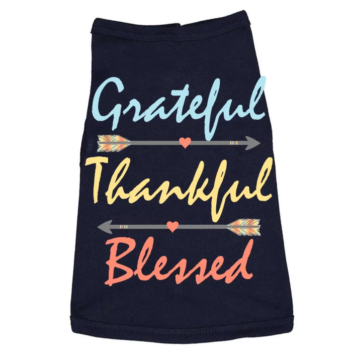 Grateful Thankful Blessed Colorful Thanksgiving Doggie Tank