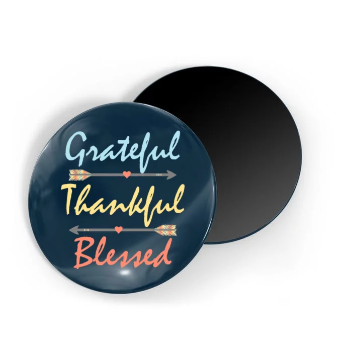 Grateful Thankful Blessed Colorful Thanksgiving Magnet