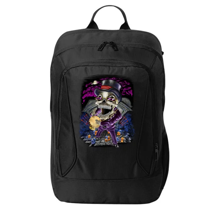 Graveyard Death Skull City Backpack