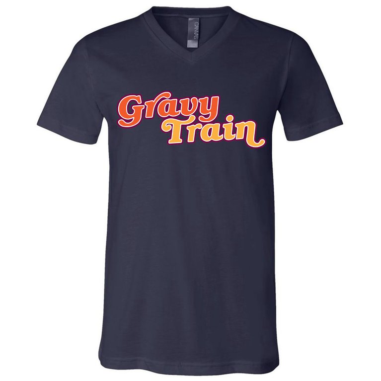 Gravy Train Retro Thanksgiving V-Neck T-Shirt