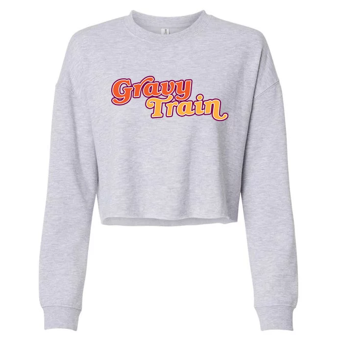 Gravy Train Retro Thanksgiving Cropped Pullover Crew