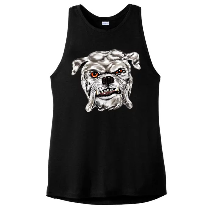 Gray Bulldog Ladies Tri-Blend Wicking Tank