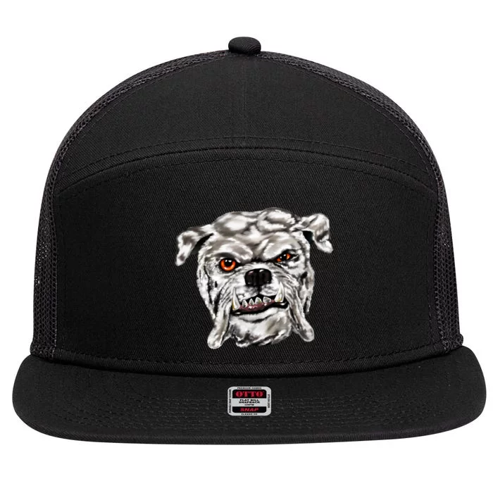 Gray Bulldog 7 Panel Mesh Trucker Snapback Hat