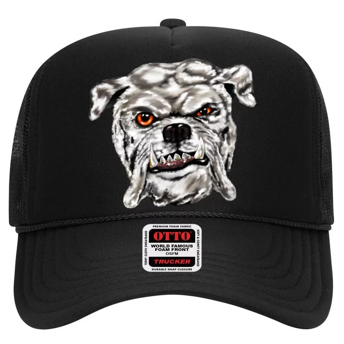 Gray Bulldog High Crown Mesh Trucker Hat