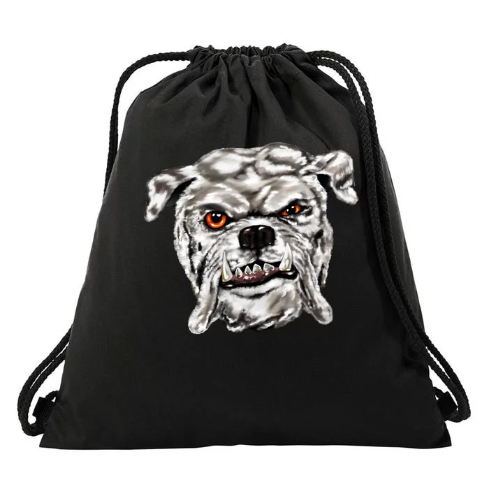 Gray Bulldog Drawstring Bag