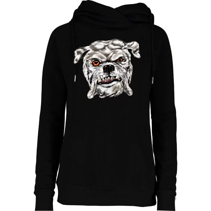 Gray Bulldog Womens Funnel Neck Pullover Hood