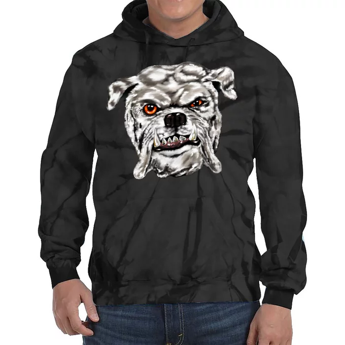 Gray Bulldog Tie Dye Hoodie