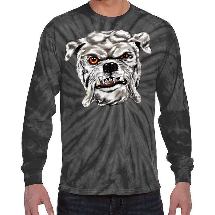 Gray Bulldog Tie-Dye Long Sleeve Shirt