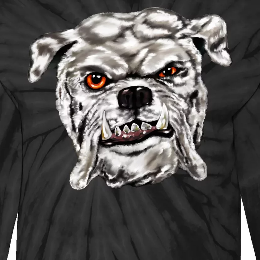 Gray Bulldog Tie-Dye Long Sleeve Shirt