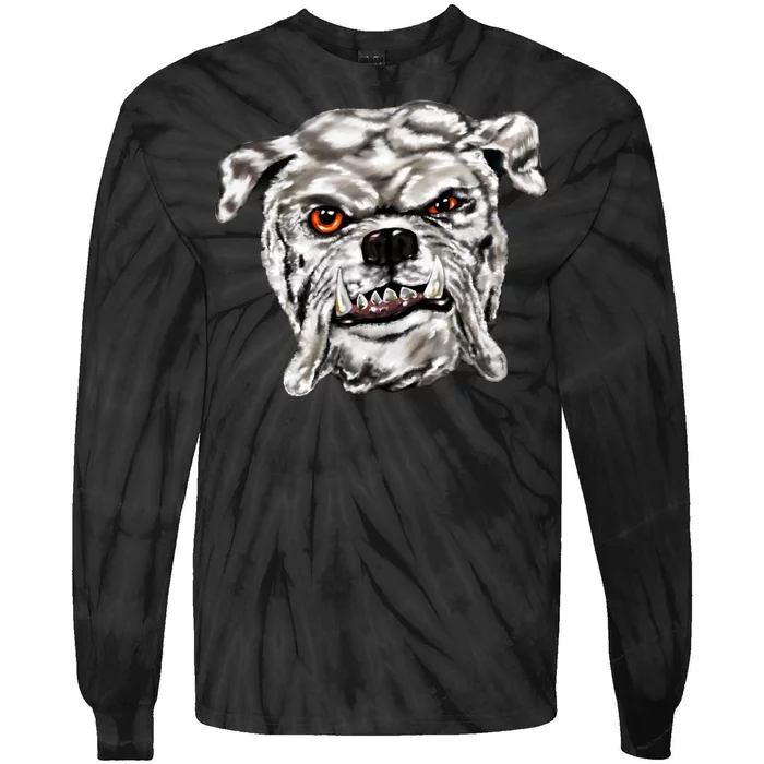 Gray Bulldog Tie-Dye Long Sleeve Shirt