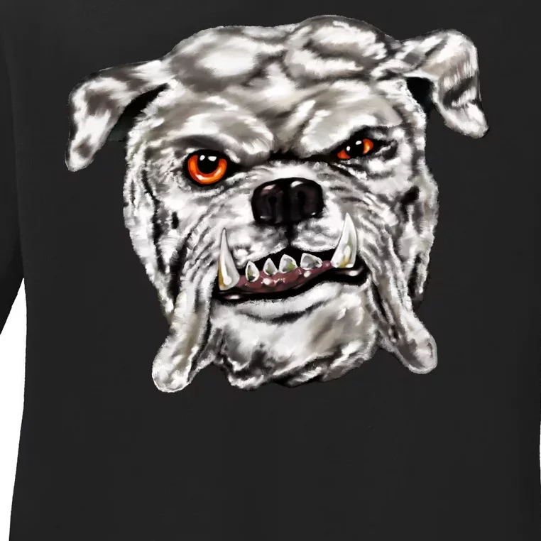 Gray Bulldog Ladies Long Sleeve Shirt