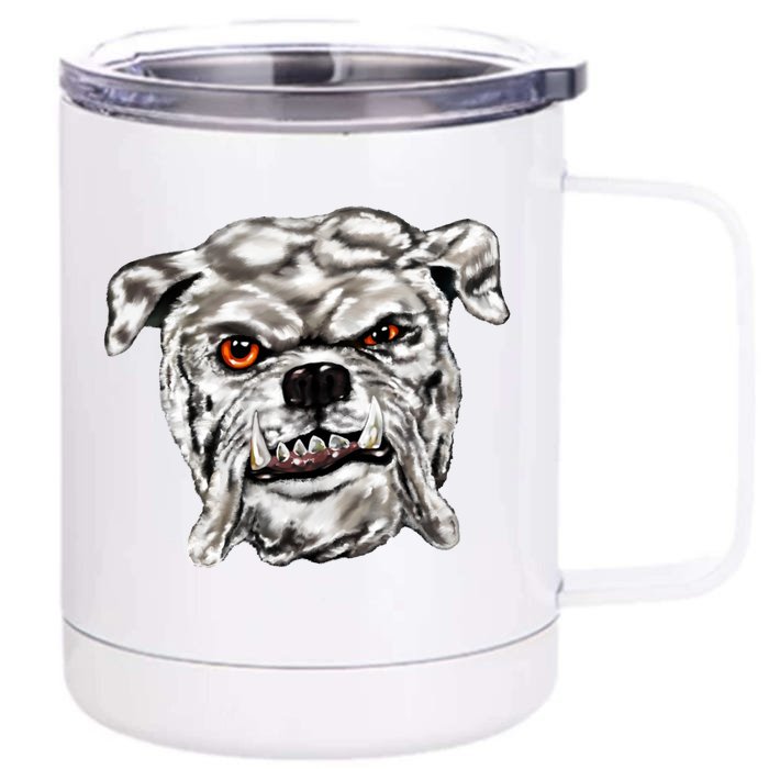 Gray Bulldog Front & Back 12oz Stainless Steel Tumbler Cup