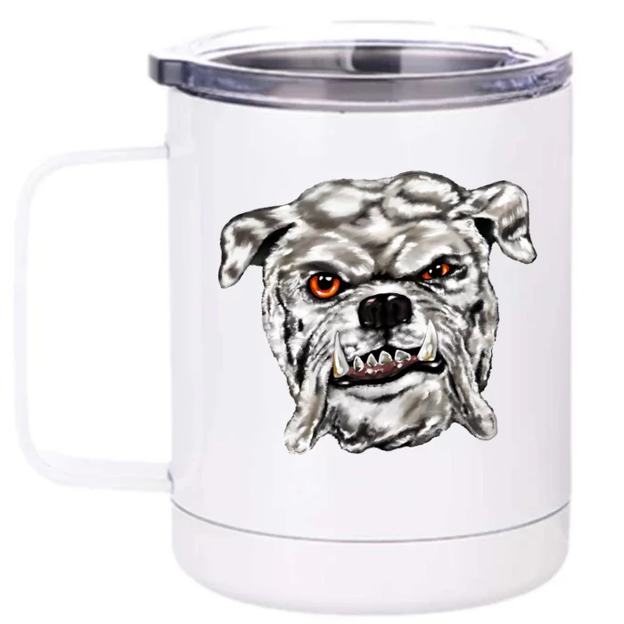 Gray Bulldog Front & Back 12oz Stainless Steel Tumbler Cup