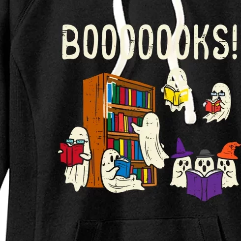 Ghosts Reading Books Teacher Halloween Librarian Boooks Meaningful Gift Women's Fleece Hoodie