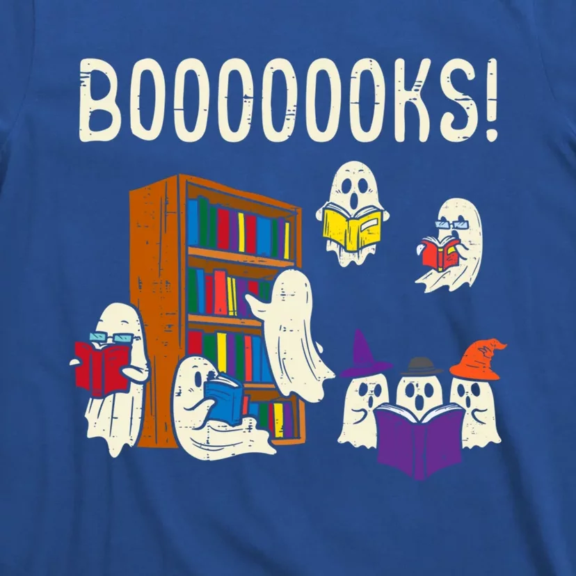 Ghosts Reading Books Teacher Halloween Librarian Boooks Meaningful Gift T-Shirt