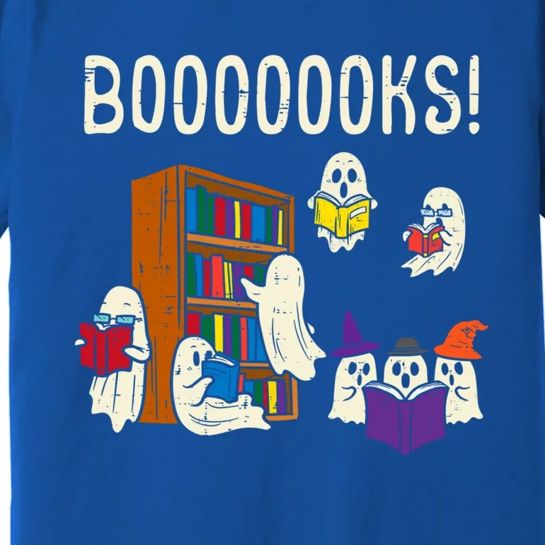 Ghosts Reading Books Teacher Halloween Librarian Boooks Meaningful Gift Premium T-Shirt