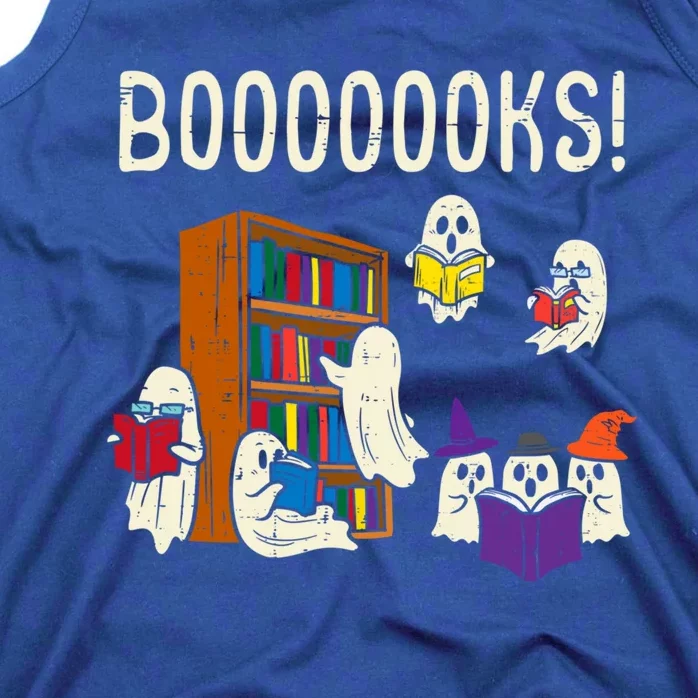 Ghosts Reading Books Teacher Halloween Librarian Boooks Meaningful Gift Tank Top