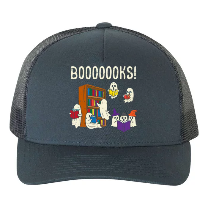 Ghosts Reading Books Teacher Halloween Librarian Boooks Meaningful Gift Yupoong Adult 5-Panel Trucker Hat