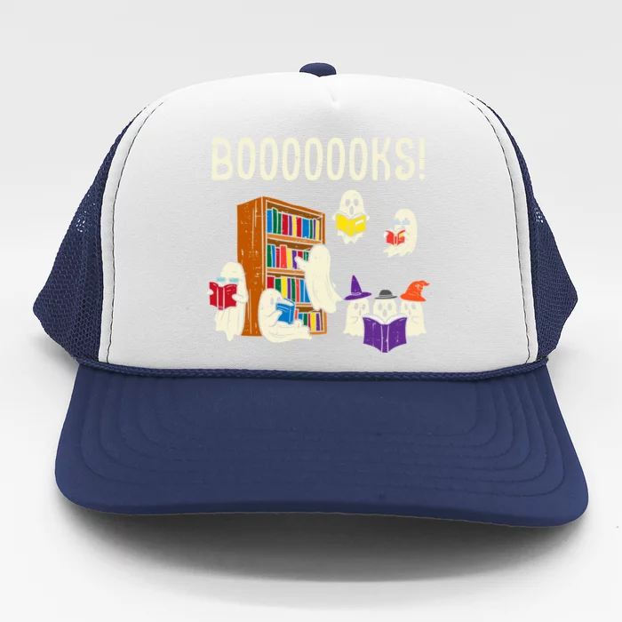 Ghosts Reading Books Teacher Halloween Librarian Boooks Meaningful Gift Trucker Hat