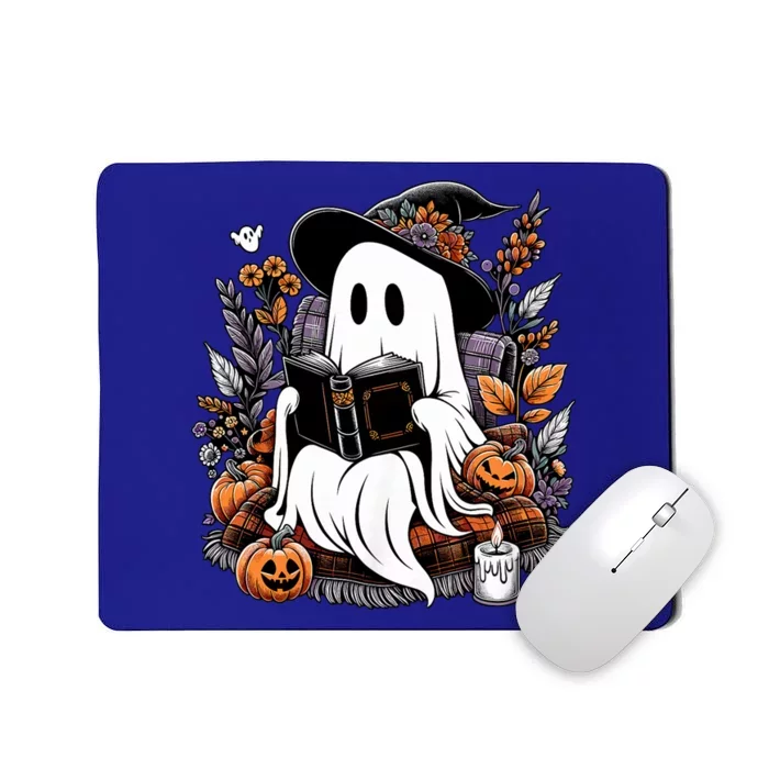 Ghost Reading Books Pumpkin Halloween Ghost Spooky Season Teacher Outfit Mousepad