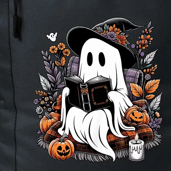 Ghost Reading Books Pumpkin Halloween Ghost Spooky Season Teacher Outfit Daily Commute Backpack