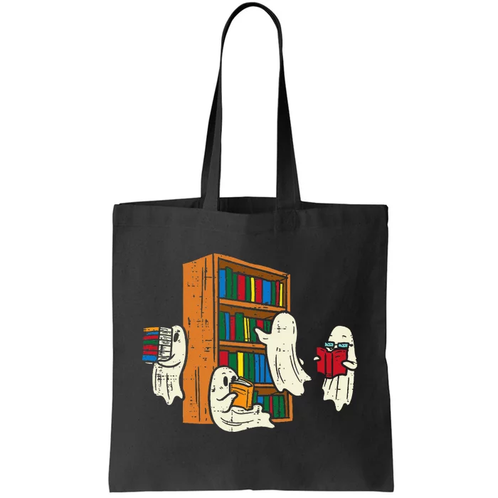 Ghosts Reading Books Teacher Halloween Librarian Boooks Tote Bag