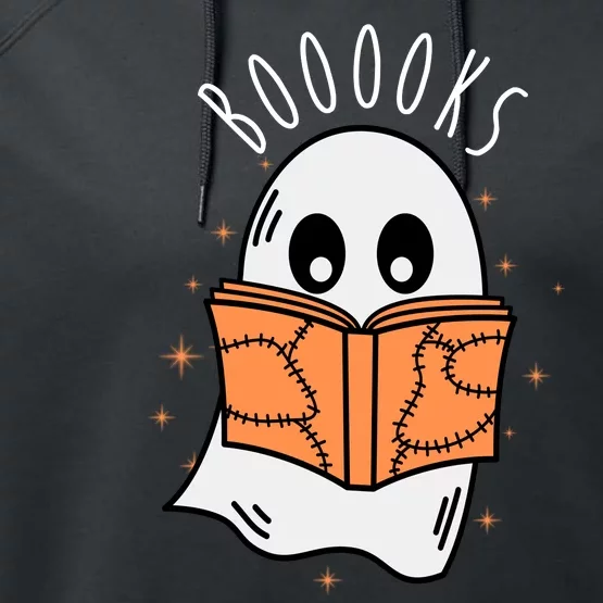 Ghost Reading Books Halloween Performance Fleece Hoodie