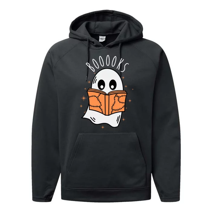 Ghost Reading Books Halloween Performance Fleece Hoodie