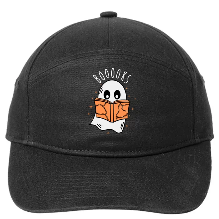 Ghost Reading Books Halloween 7-Panel Snapback Hat