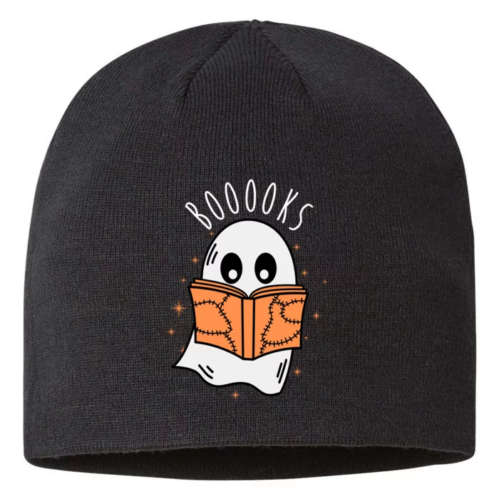 Ghost Reading Books Halloween 8 1/2in Sustainable Knit Beanie