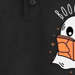 Ghost Reading Books Halloween Dry Zone Grid Performance Polo