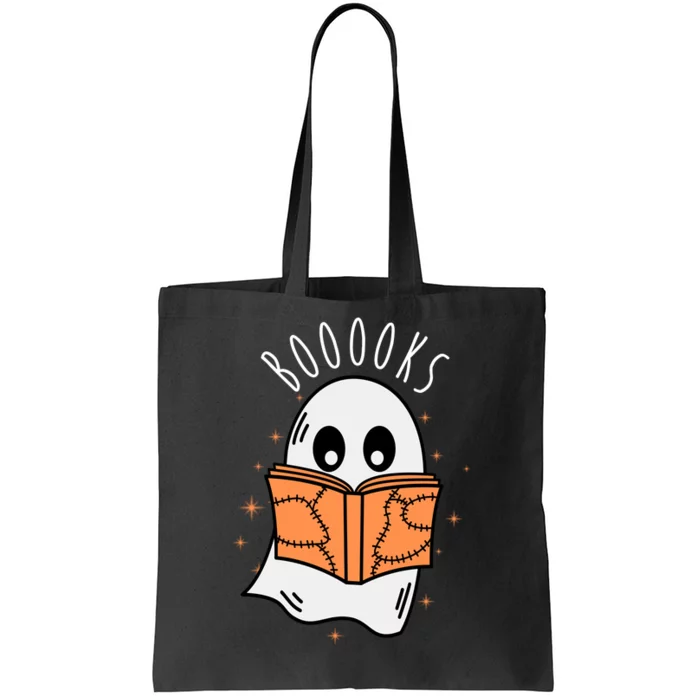 Ghost Reading Books Halloween Tote Bag