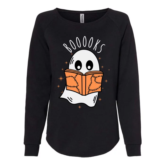 Ghost Reading Books Halloween Womens California Wash Sweatshirt