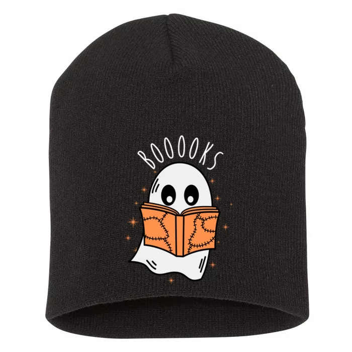 Ghost Reading Books Halloween Short Acrylic Beanie