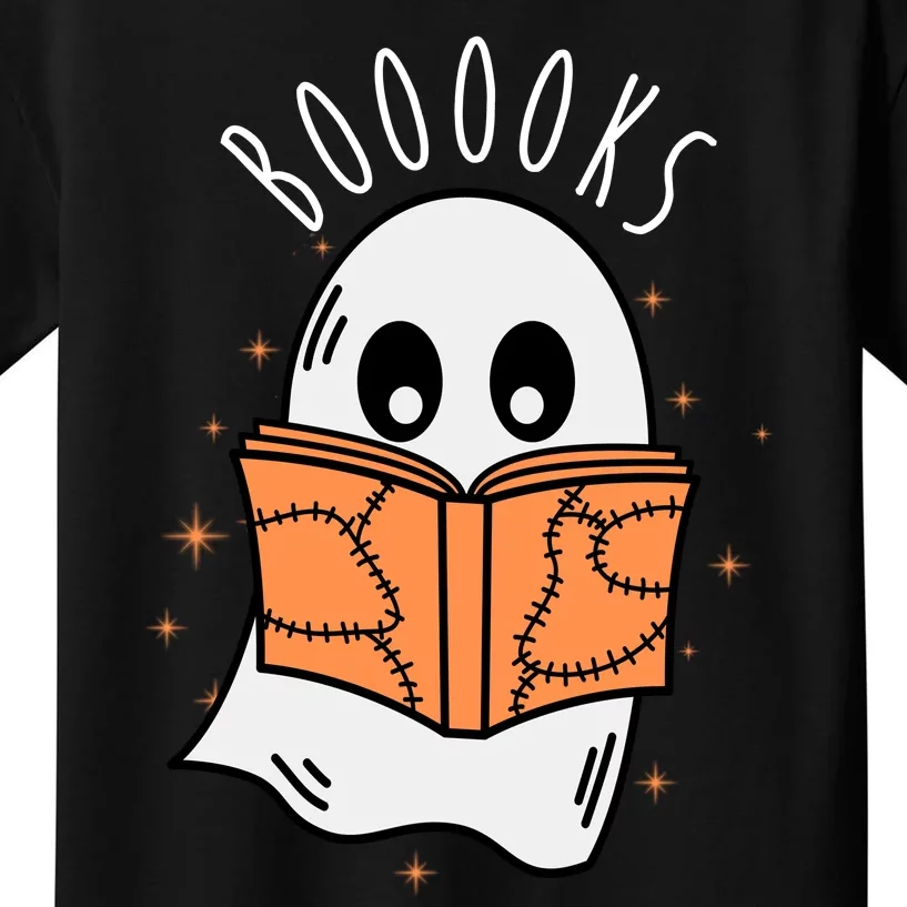 Ghost Reading Books Halloween Kids T-Shirt