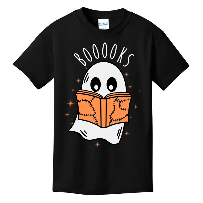 Ghost Reading Books Halloween Kids T-Shirt