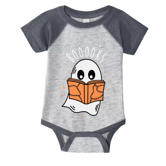 Ghost Reading Books Halloween Infant Baby Jersey Bodysuit