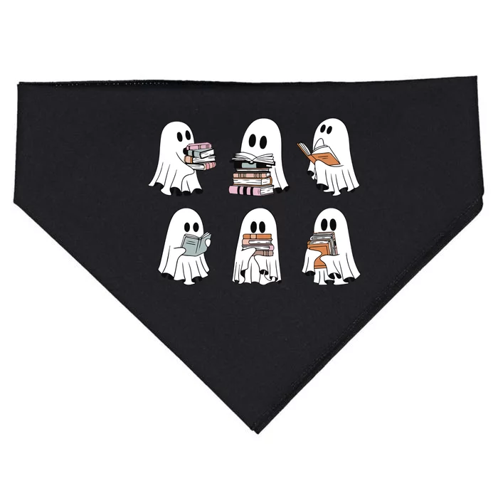 Ghost Reading Books Bookish Halloween USA-Made Doggie Bandana