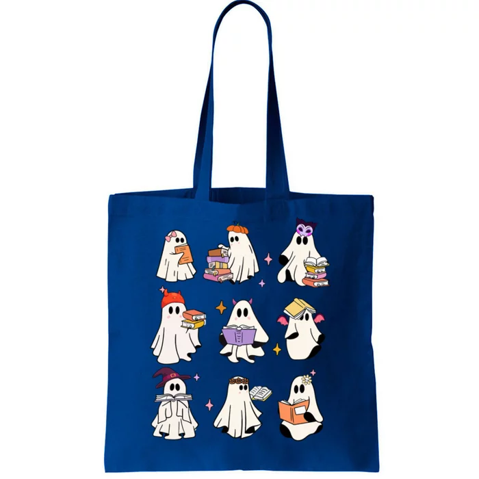 Ghost Reading Book Cute Teacher Halloween Ghost Book Lover Gift Tote Bag