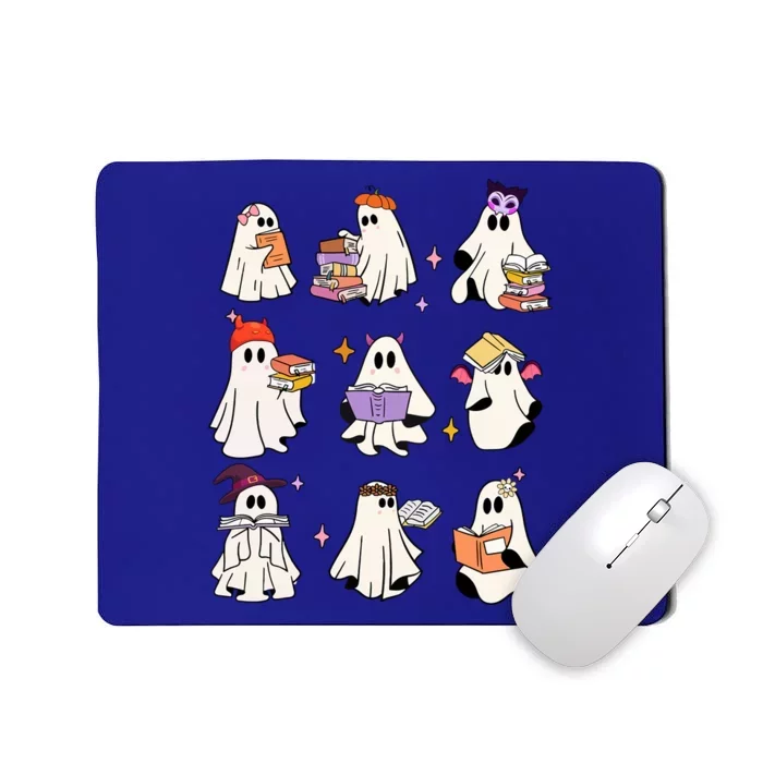 Ghost Reading Book Cute Teacher Halloween Ghost Book Lover Gift Mousepad