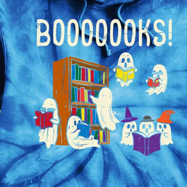 Ghosts Reading Books Teacher Halloween Librarian Boooks Meaningful Gift Tie Dye Hoodie