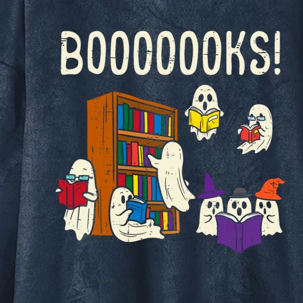 Ghosts Reading Books Teacher Halloween Librarian Boooks Meaningful Gift Hooded Wearable Blanket