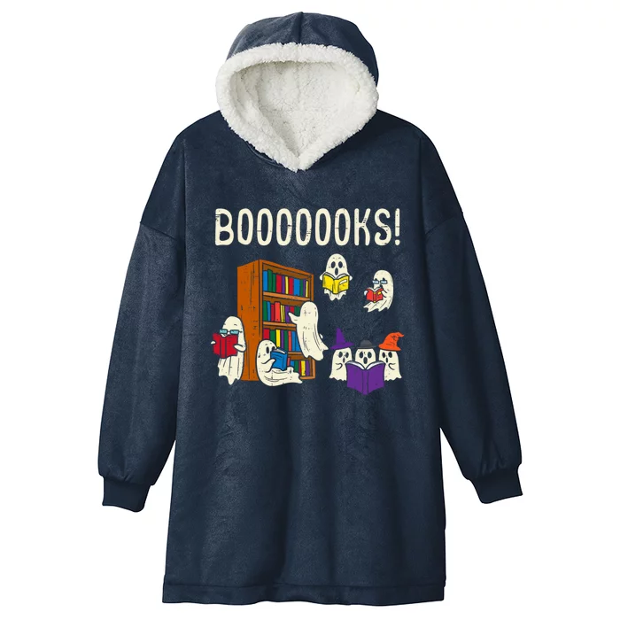 Ghosts Reading Books Teacher Halloween Librarian Boooks Meaningful Gift Hooded Wearable Blanket