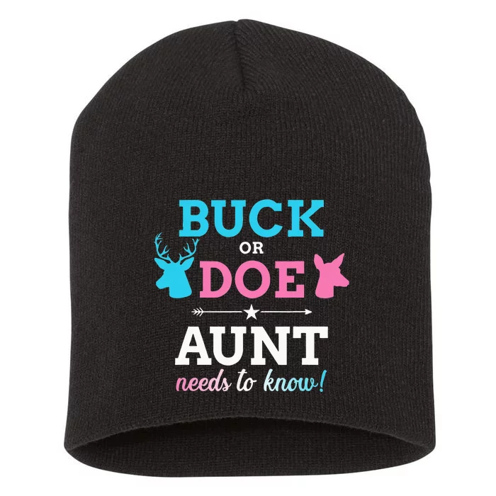 Gender reveal buck or doe aunt matching baby party Short Acrylic Beanie