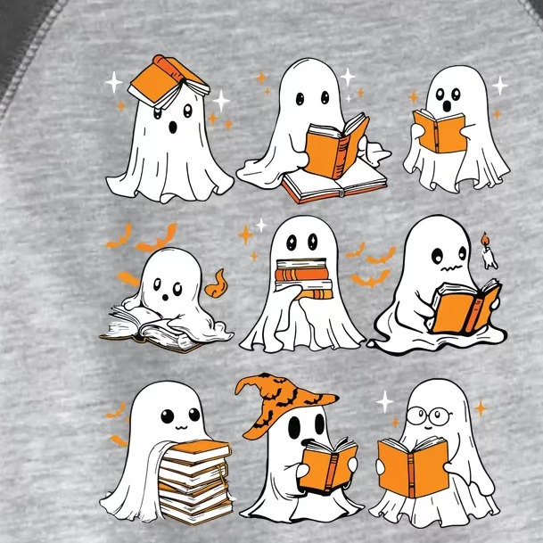 Ghosts Reading Books Lovers Club Booooks Halloween Reading Toddler Fine Jersey T-Shirt