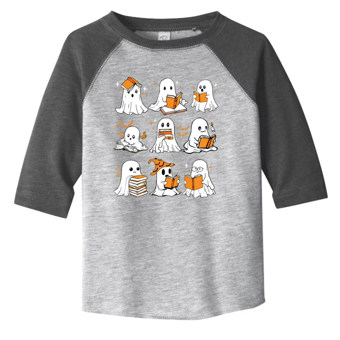 Ghosts Reading Books Lovers Club Booooks Halloween Reading Toddler Fine Jersey T-Shirt