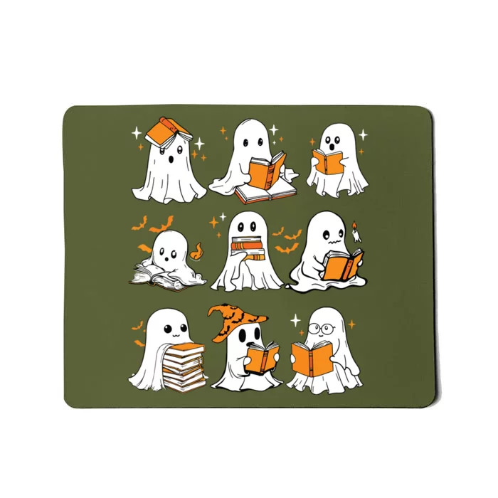 Ghosts Reading Books Lovers Club Booooks Halloween Reading Mousepad