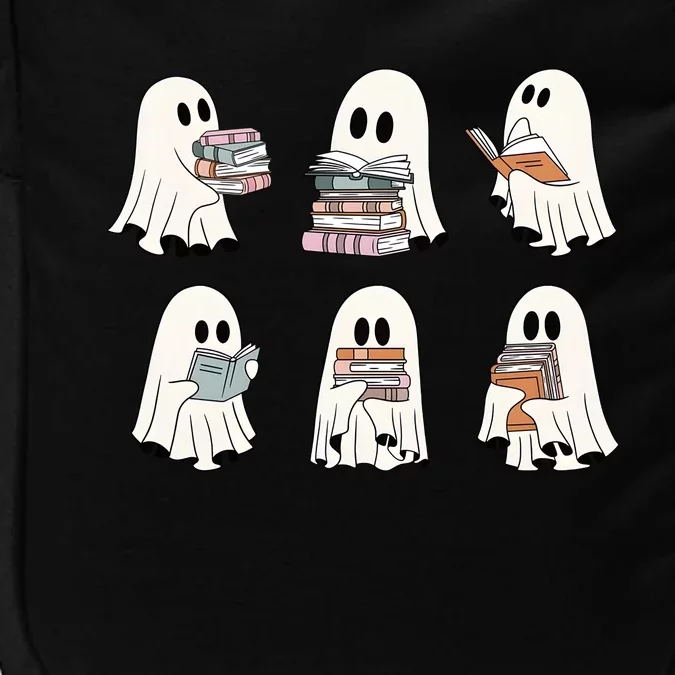 Ghost Reading Books Halloween Funny Gift Impact Tech Backpack