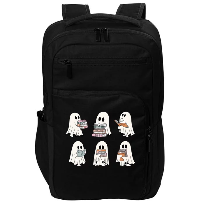 Ghost Reading Books Halloween Funny Gift Impact Tech Backpack