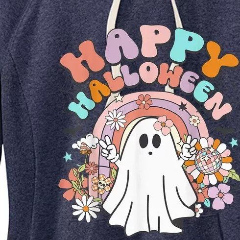 Groovy Rainbow Boo Happy Halloween Costumes Wo Girls Women's Fleece Hoodie